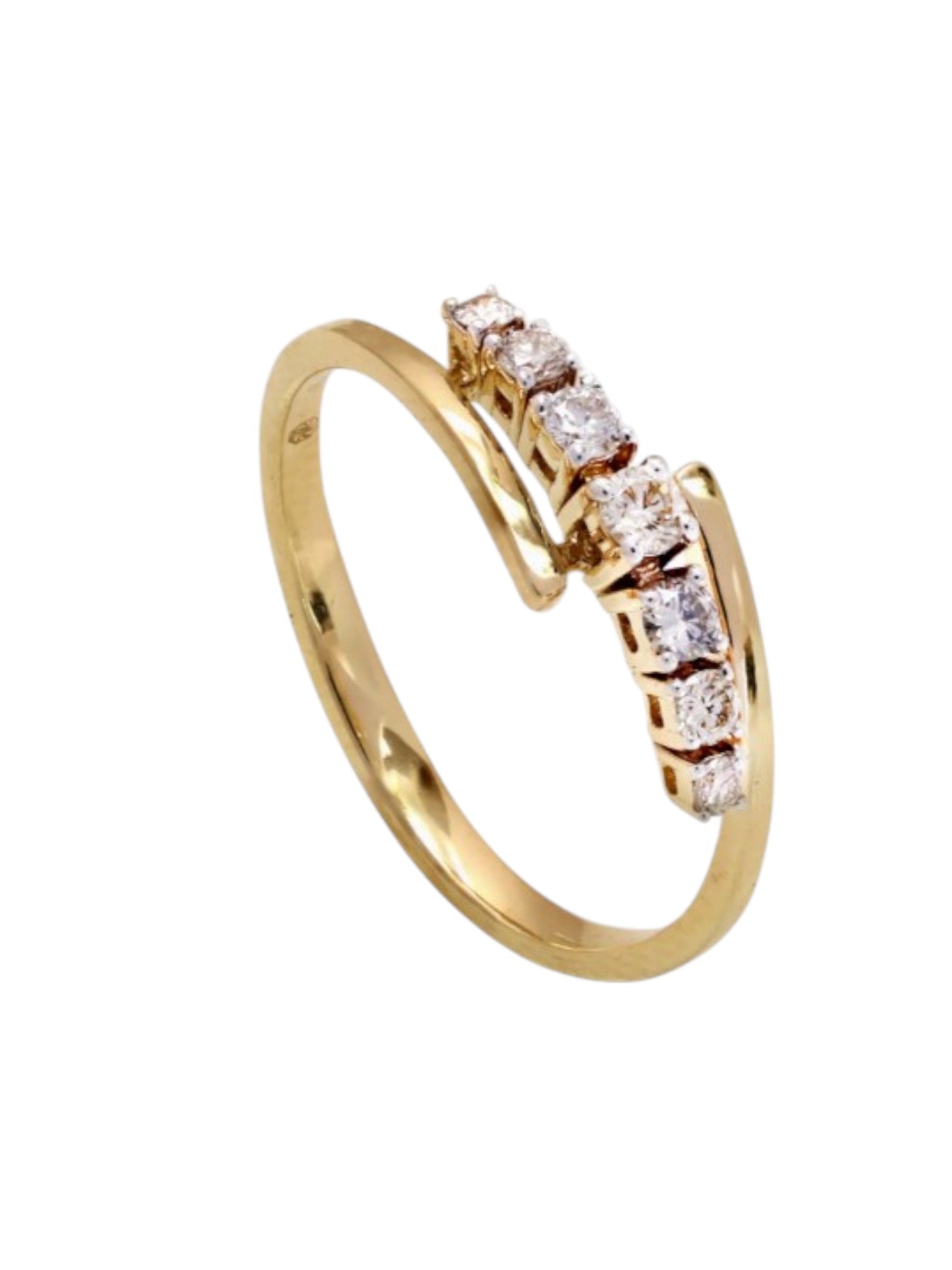 Trendy Gold Plated CZ Stone Light Weight Silver Ring For Women By Kesardeep